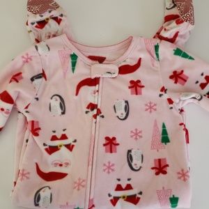 Penguin and santa fleece
